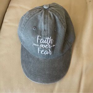 Unisex: “Faith Over Fear”  Embroidered baseball cap - Gray